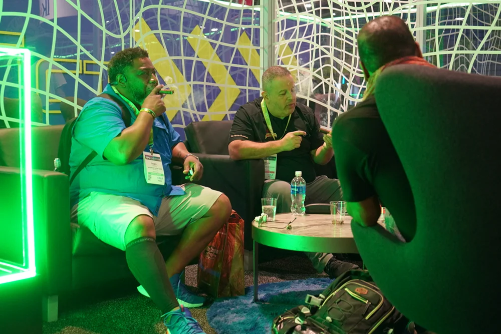 People enjoying the lounge