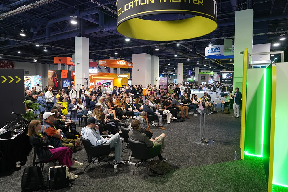 Many people enjoying the education session