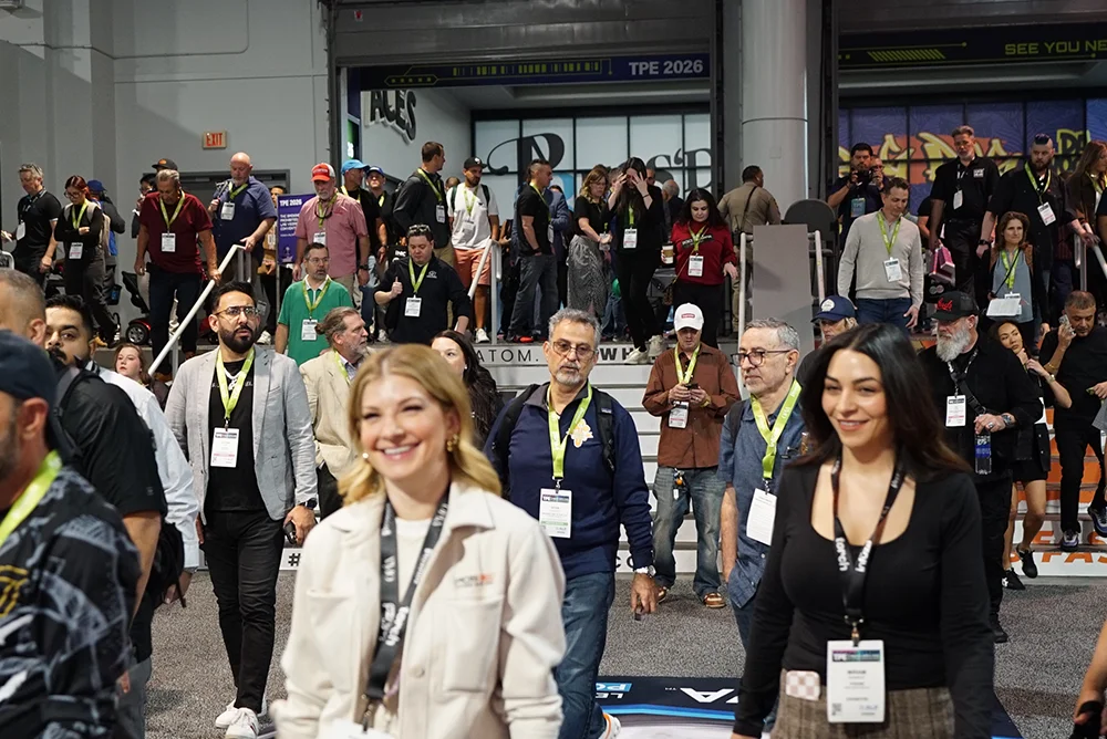 Attendees entering the show